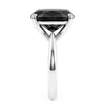 Black Diamond Engagement Ring 5 Carat Real Cushion Solitaire Knife Edge 14K White Gold