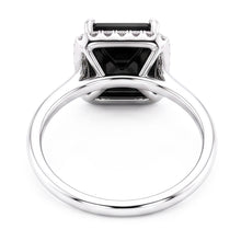 Black Diamond Jewellery 3.5 Carat Real Radiant Halo Ring 14K White Gold