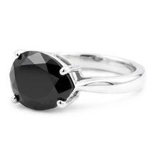 Black Diamond Jewellery 5 Carat Genuine Pear Solitaire Knife Edge Ring 14K White Gold