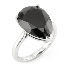 Black Diamond Jewellery 5 Carat Genuine Pear Solitaire Ring 14K White Gold