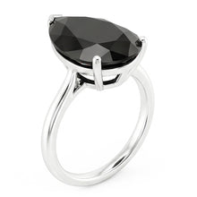 Black Diamond Jewellery 5 Carat Genuine Pear Solitaire Ring 14K White Gold