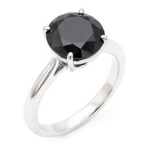 Black Diamond Jewellery 5 Carat Genuine Round Solitaire Plain Ring 14K White Gold