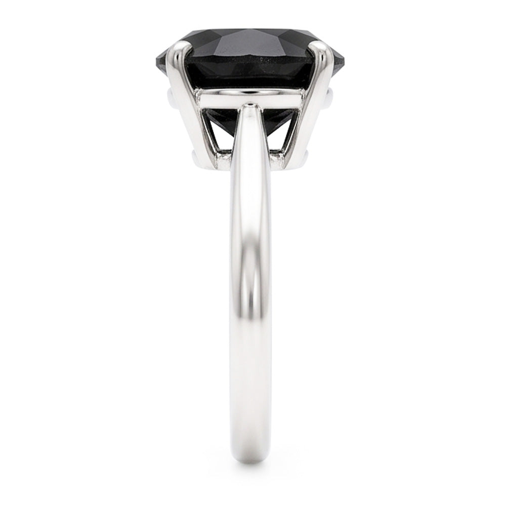 Black Diamond Jewellery 5 Carat Genuine Round Solitaire Plain Ring 14K White Gold