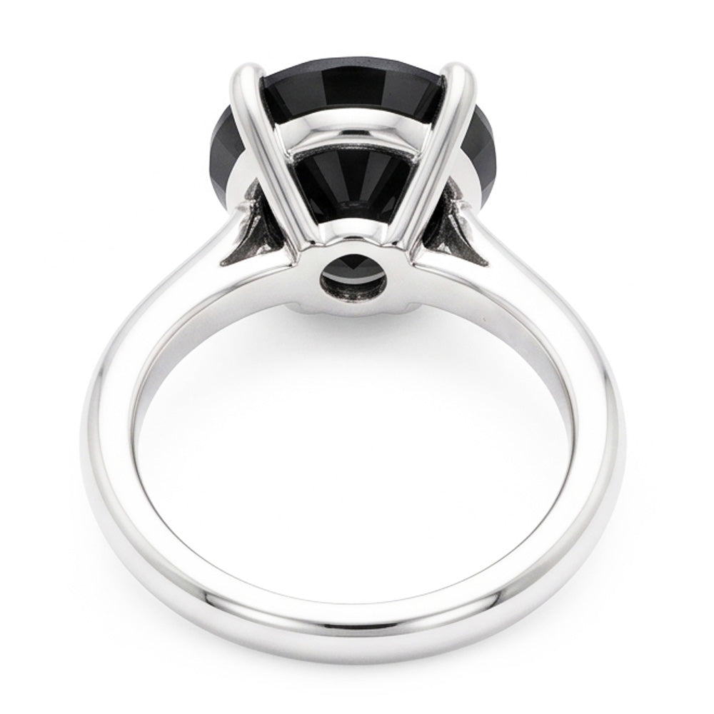 Black Diamond Jewellery 5 Carat Genuine Round Solitaire Plain Ring 14K White Gold