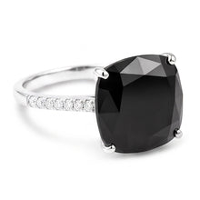 Black Diamond Jewellery 6 Carat Genuine Cushion Solitaire Ring 14K White Gold