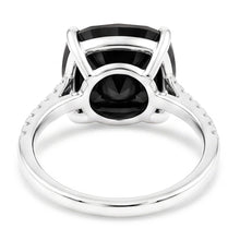 Black Diamond Jewellery 6 Carat Genuine Cushion Solitaire Ring 14K White Gold