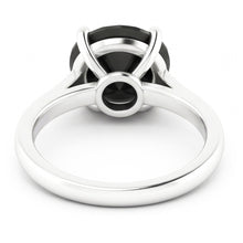 Black Diamond Marriage Ring 3.5 Carat Genuine Round Solitaire Cathedral 14K White Gold