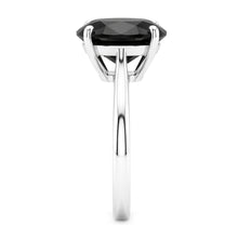 Black Diamond Marriage Ring 5 Carat Genuine Oval Solitaire Knife Edge 14K White Gold