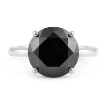 Black Diamond Marriage Ring 5 Carat Genuine Round Solitaire 14K White Gold