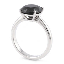 Black Diamond Marriage Ring 5 Carat Genuine Round Solitaire 14K White Gold