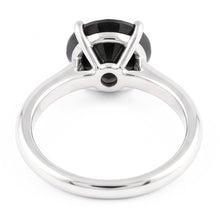Black Diamond Marriage Ring 5 Carat Genuine Round Solitaire 14K White Gold
