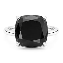 Black Diamond Proposal Ring 5 Carat Natural Cushion Solitaire Plain 14K White Gold