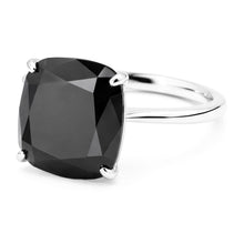Black Diamond Proposal Ring 5 Carat Natural Cushion Solitaire Plain 14K White Gold