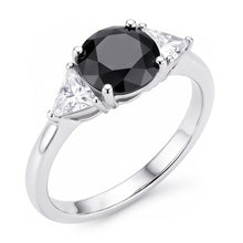 Black Friday Engagement Ring Sales 3.6 Carat Genuine Round Diamond Trilliant Three Stone 14K White Gold