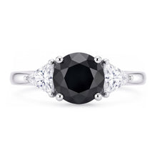 Black Friday Engagement Ring Sales 3.6 Carat Genuine Round Diamond Trilliant Three Stone 14K White Gold