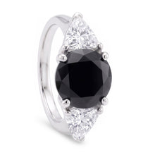 Black Friday Engagement Ring Sales 3.6 Carat Genuine Round Diamond Trilliant Three Stone 14K White Gold