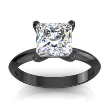 Black Gold Real Princess Diamond Solitaire Ring 2.50 Carats