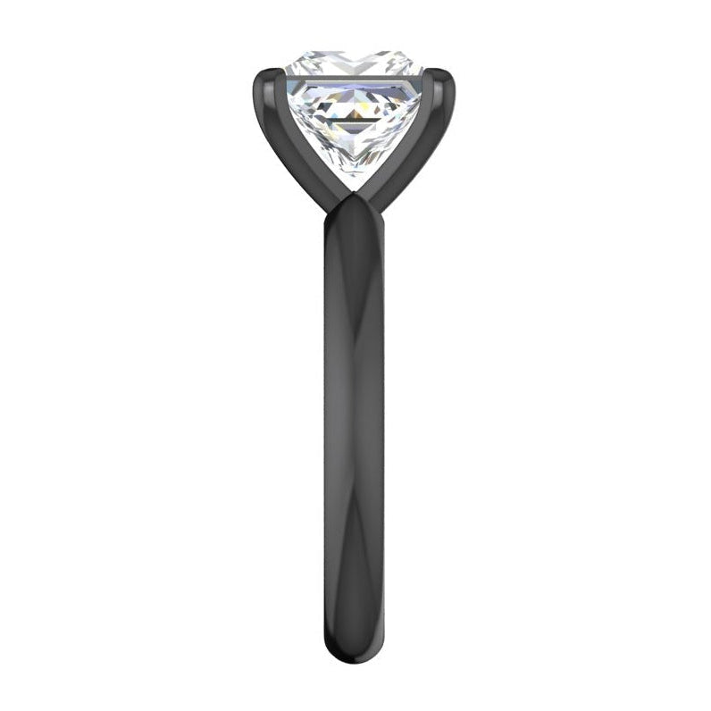Black Gold Real Princess Diamond Solitaire Ring 2.50 Carats