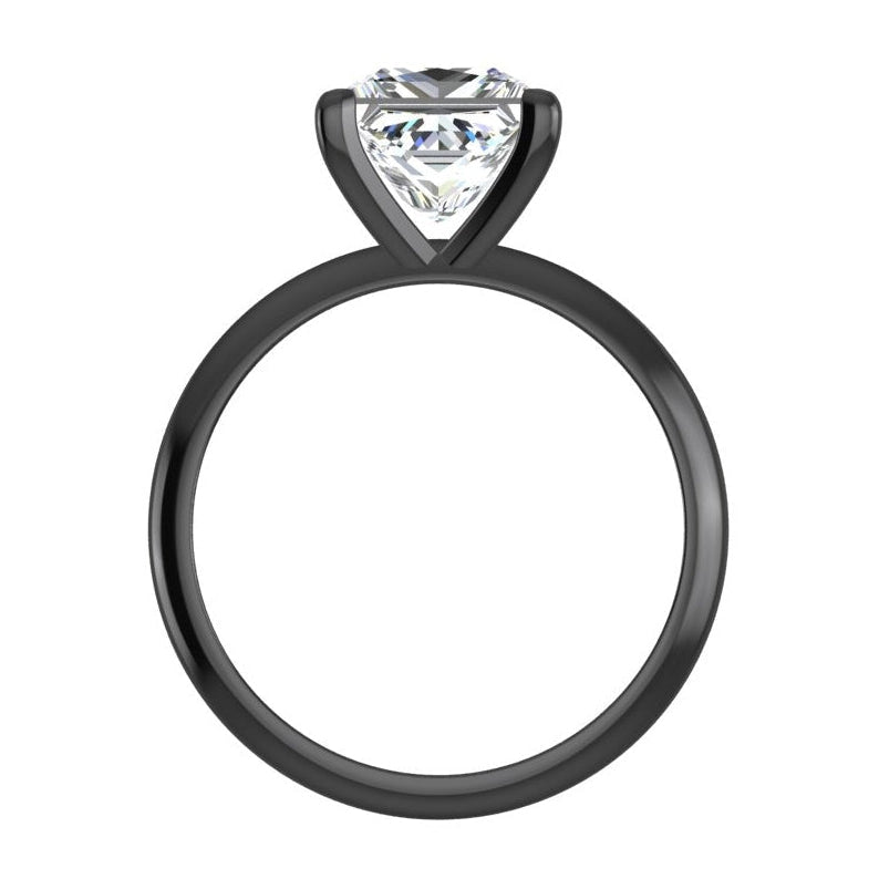 Black Gold Real Princess Diamond Solitaire Ring 2.50 Carats
