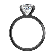 Black Gold Real Princess Diamond Solitaire Ring 2.50 Carats