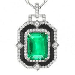 Real GIA-Certified Fine Emerald Precious Stone Pendant 3.50 ct