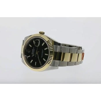 Black Dial Rolex Watch Datejust Ii Oyster Bracelet Ss & Gold