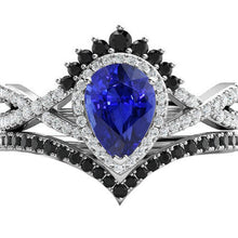 Colored Stone Ring 14K White Gold with Blue Sapphire – main view
