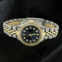 Black Diamond Dial Ss & Gold Bracelet Datejust Ladies Rolex Watch