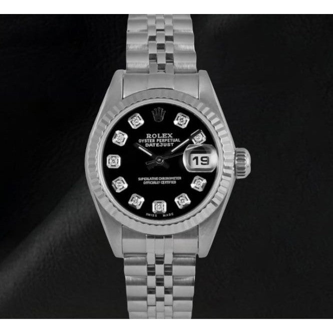 Black Diamond Dial Stainless Steel Jubilee Bracelet Rolex Watch