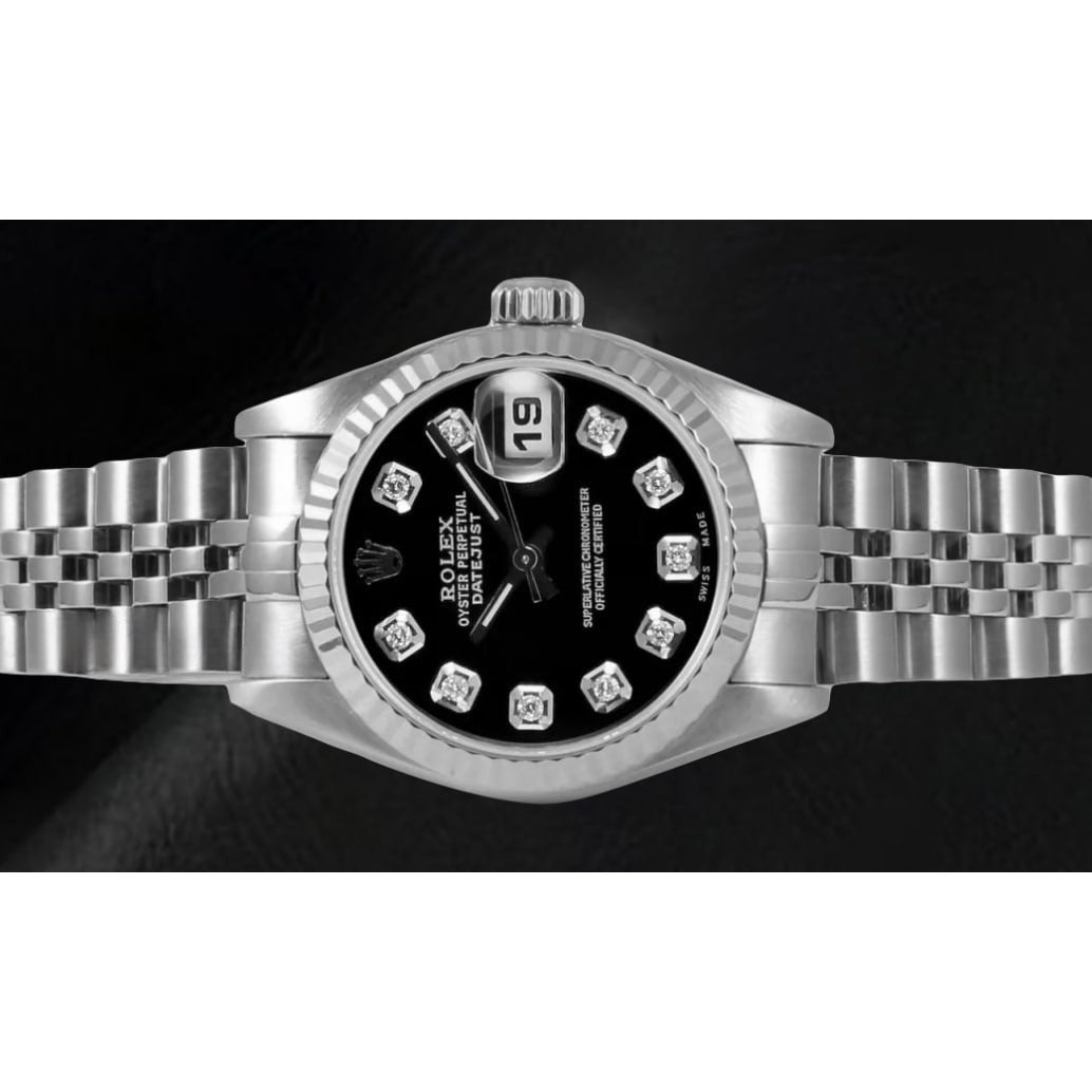 Black Diamond Dial Stainless Steel Jubilee Bracelet Rolex Watch