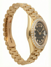 Black String Diamond Dial Rolex Presidente Watch Dj Diamond Bezel