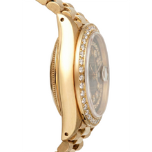 Black String Natural Earth Mined Diamond Dial Rolex Presidente Watch Dj Bezel