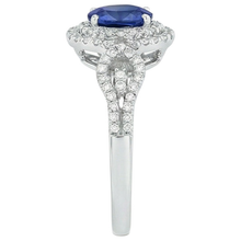 Blue AAA Ceylon Sapphire With Natural Earth Mined DIAMOND ( NOT LAB GROWN ) Ring 2.75 Carats Gold Jewellery