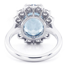 Blue Aquamarine Gem Cocktail Ring