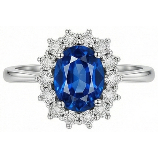 natural round sapphire 3ct ring side angle
