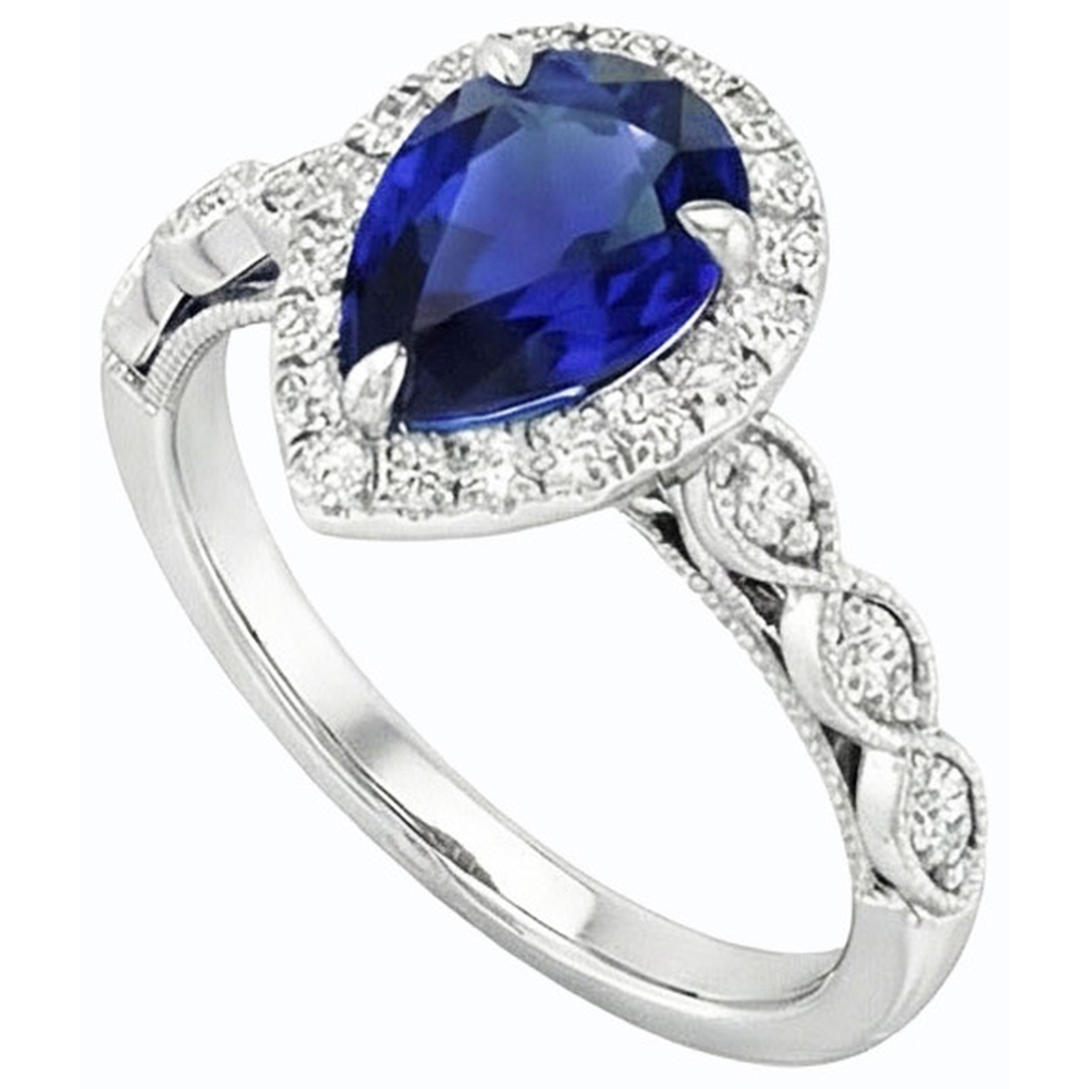 natural round sapphire 2.50ct ring side angle