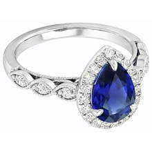 natural round sapphire 2.50ct ring top view