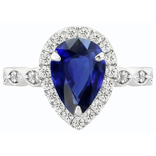 natural round sapphire 2.50ct ring profile view