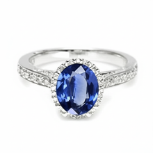 Blue Colored Gem Engagement Ring