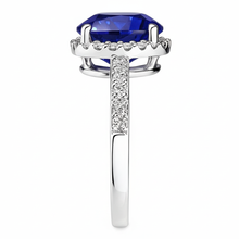 Blue Colored Gem Engagement Ring