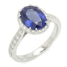 Blue Colored Gem Engagement Ring