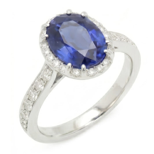 Blue Colored Gem Engagement Ring