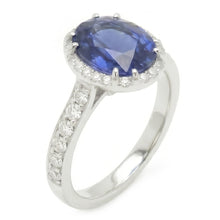 Blue Colored Gem Engagement Ring