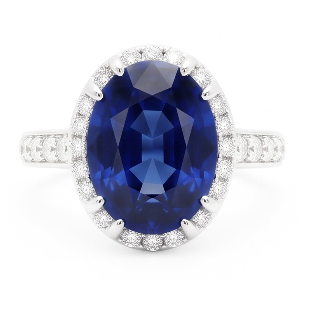 Blue Colored Gem Engagement Ring