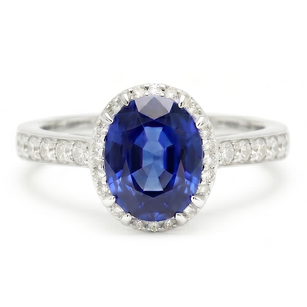 Blue Colored Gem Engagement Ring