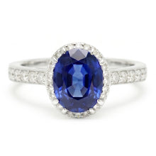 Blue Colored Gem Engagement Ring