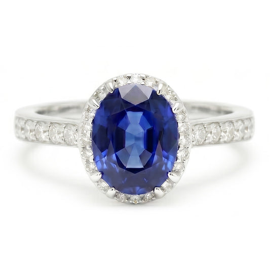 Blue Colored Gem Engagement Ring