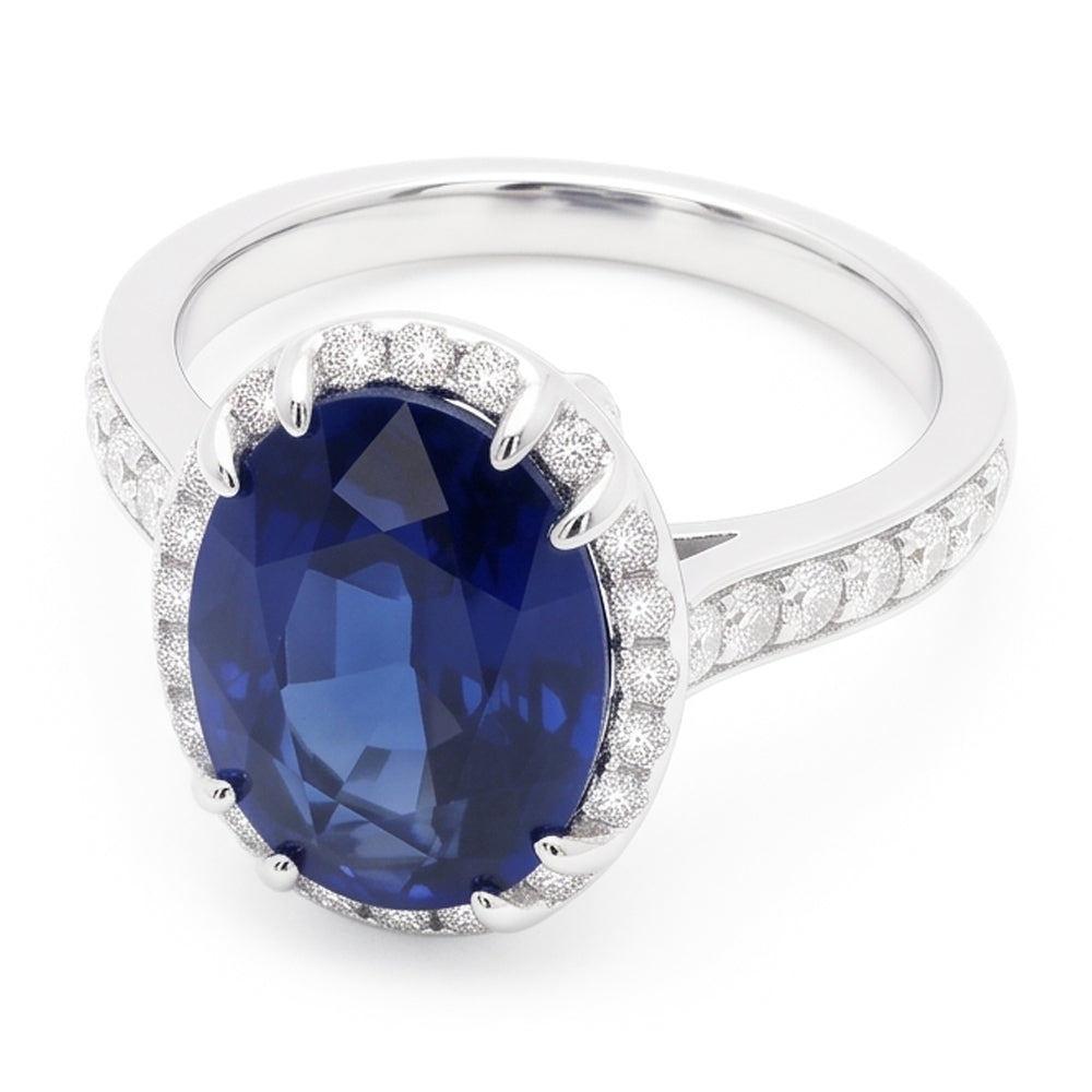 Blue Colored Gem Engagement Ring