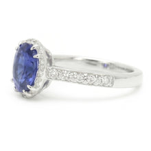 Blue Colored Gem Engagement Ring
