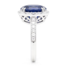 Blue Colored Gem Engagement Ring